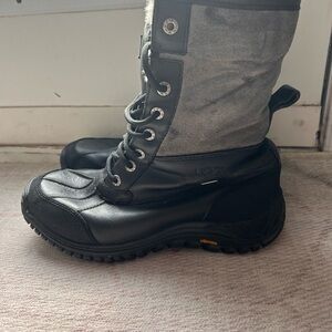 UGG Black and Gray Lace-Up Boots